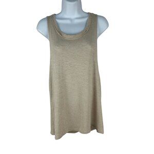 Project Social T Womens Sleeveless Beige Tank Top Medium Rayon/Polyester